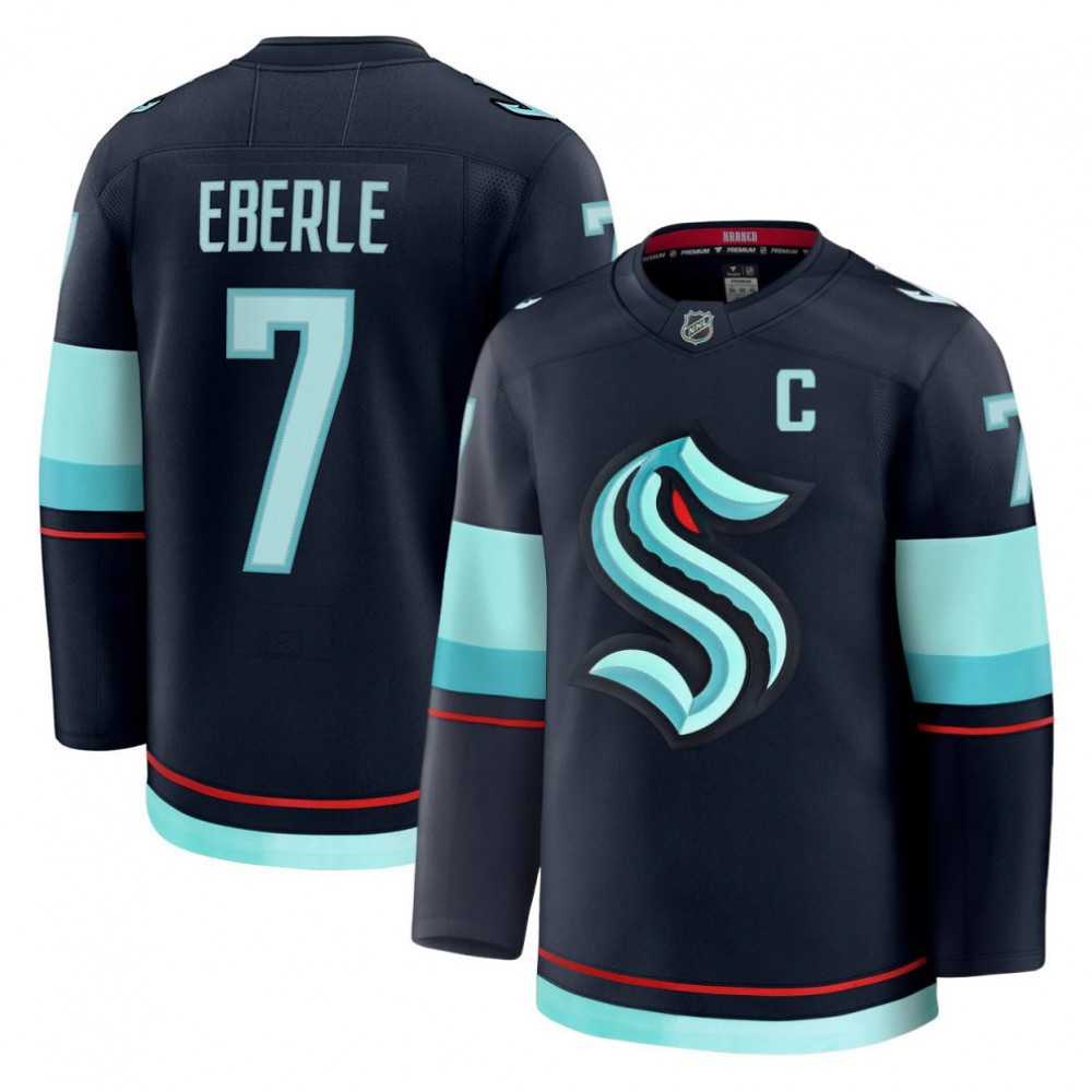 Jordan Eberle Seattle Kraken Home Premium Jersey - Deep Sea Blue-Pro Kit Vault | Brand New 26/27 Sports Jerseys
